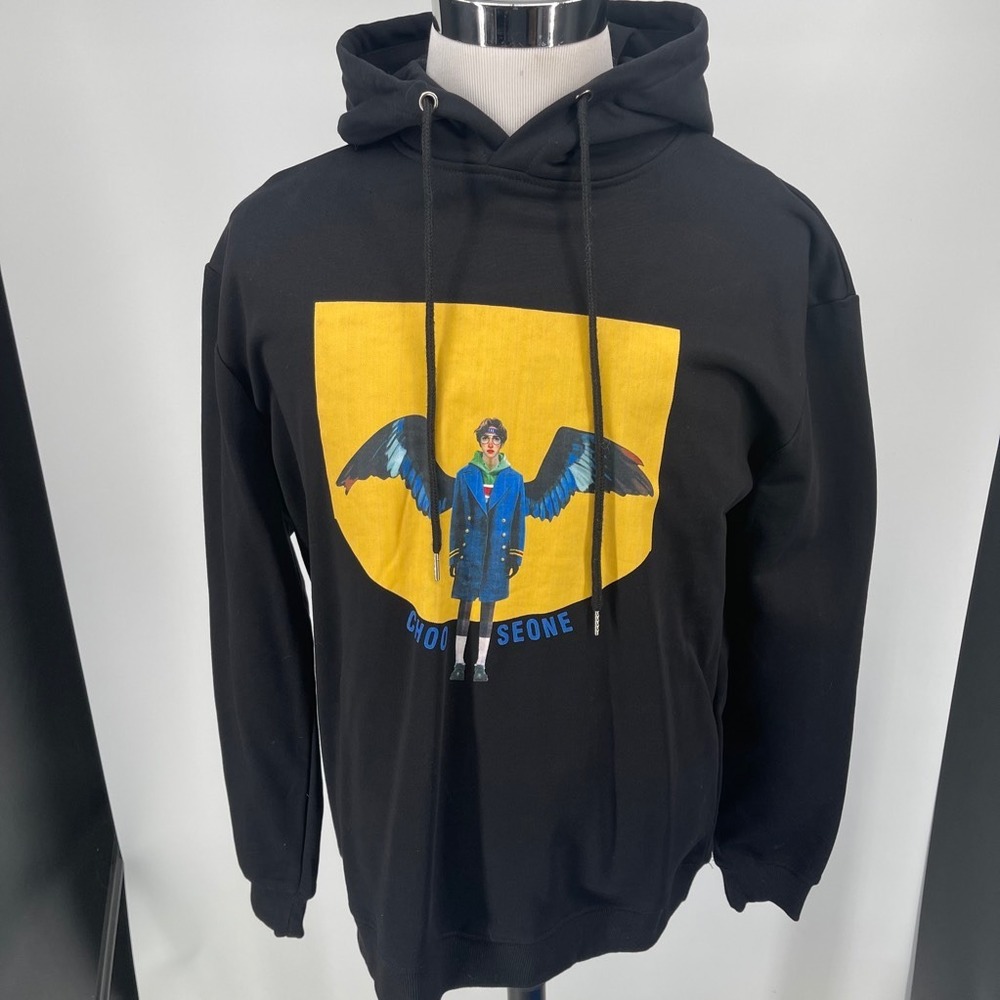 NEW Winged Boy‎ Chooseone Hoodie MENS Sweatshirt Black Pullover Long Sleeve XL